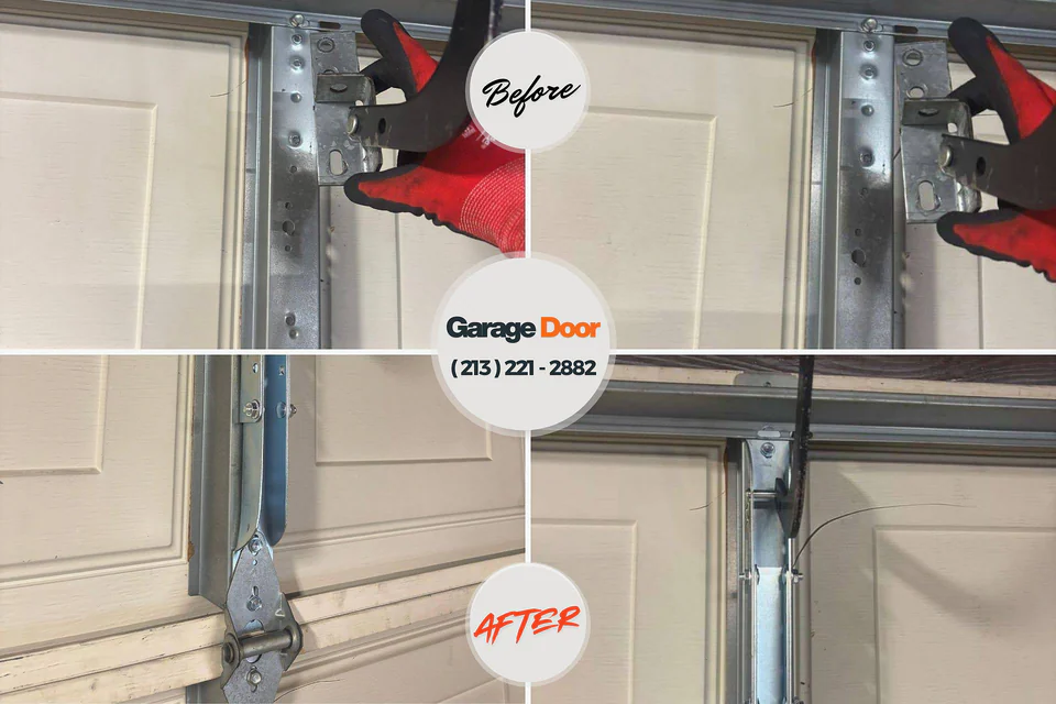 Before and after: garage door company Edgecliff Village, TX